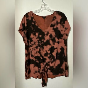 Torrid top v neck tie dye comfort boxy jersey knit, L